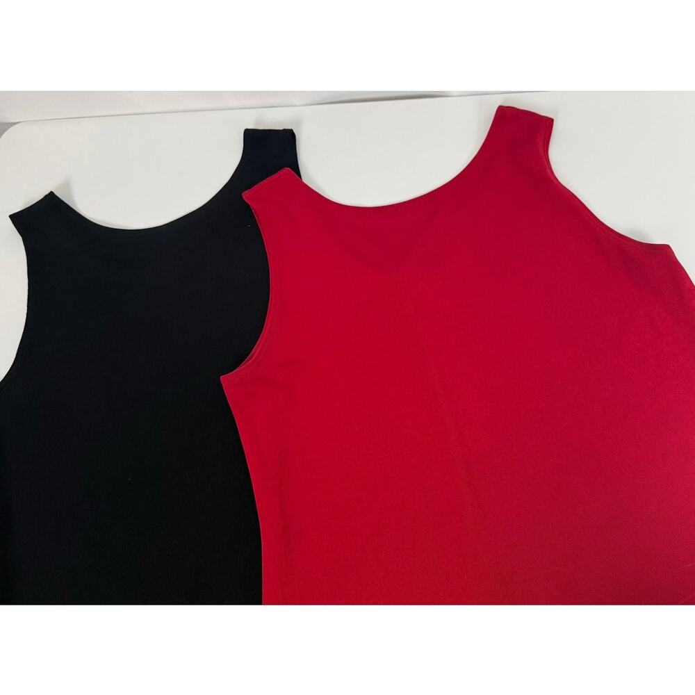 Chico's Travelers Womens Tank Top Bundle Size Small Black Red Minimalist